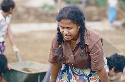 working in the gardens