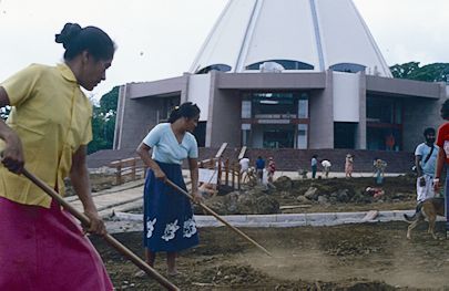 working in the gardens