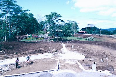 laying out the gardens