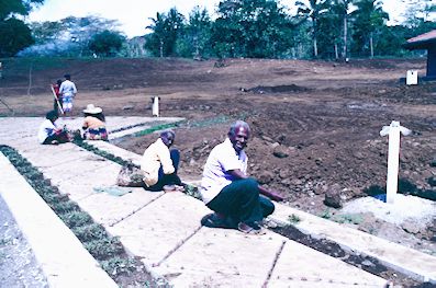 laying out the gardens