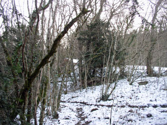view up to the chalet