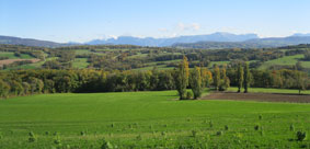 Fields and mountains