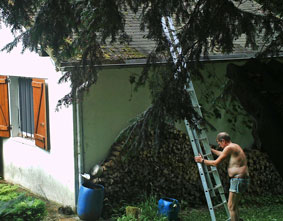 cleaning gutters