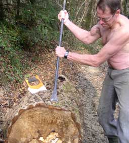 Forcing logs apart