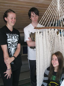 Mina, Gregory and Joyce in the chalet