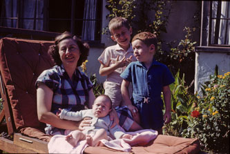 with Mother in the garden Sept.1946