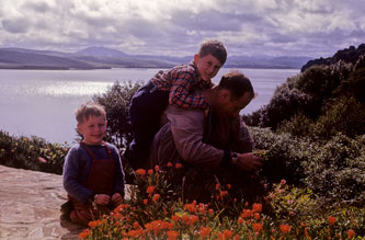 Me, Keith, Uncle Greg at Inverness, April 1947