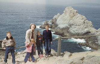 Mother and boys, Pt. Lobos, Sept.1951