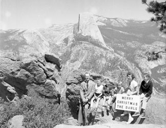 Christmas family picture, Yosemite, Aug.1953