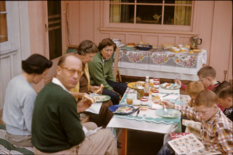 Lunch with Uncle Greg, Aunt Teresa, Maymay, Inverness, Oct.1955