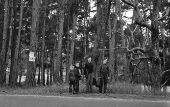 Waiting for the school bus, 1955