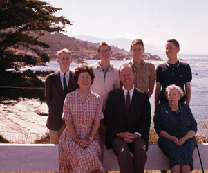 Christmas family portrait, Pebble Beach, 1963