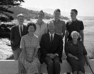 Christmas family portrait, Pebble Beach, 1963