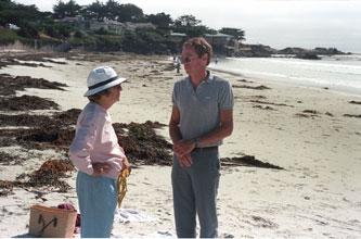 Mother and me, Carmel Beach 1987