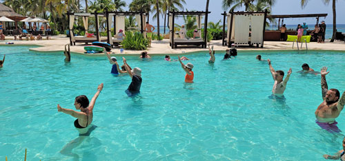 exercising in the pool