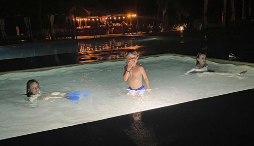 first evening in the pool