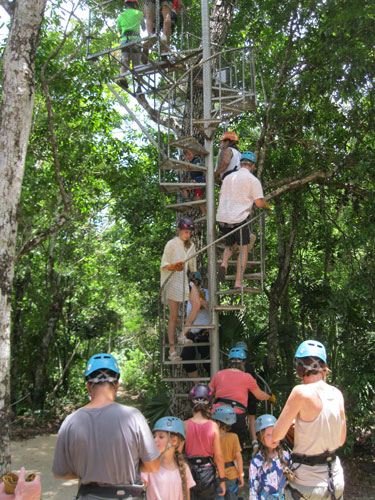 climbing the tower