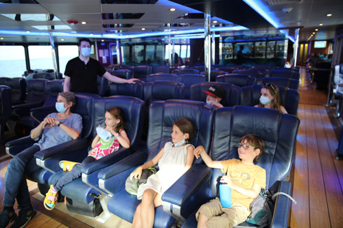on the ferry between Cozumel and Yukatan