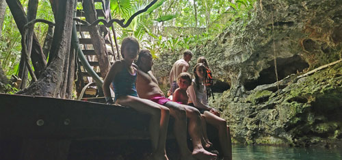 entering the water
