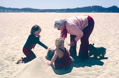 family on Carmel beach