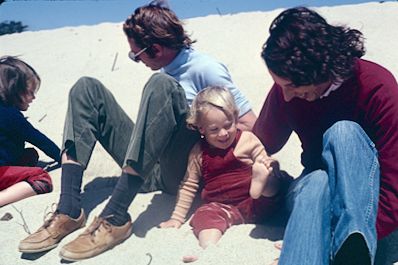 family on Carmel beach