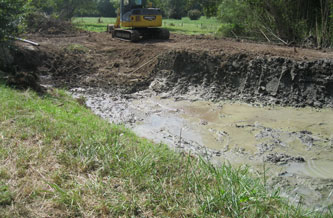 pond with clay lining