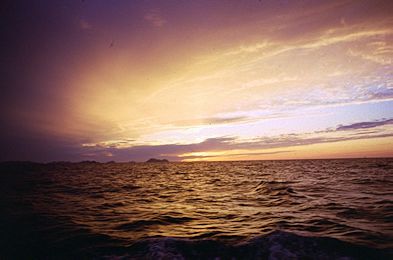 sunset from boat