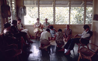 playing maori stick game