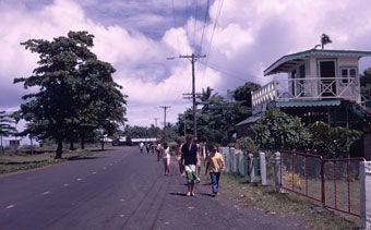 walking into town