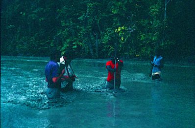 SPC trainees measuring water pollution