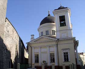 small church and wall