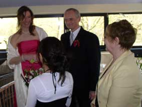 arrival of the bride and groom