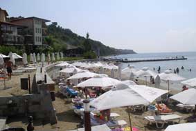 the beach and wharf