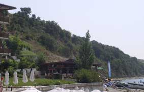 fish restaurant and coastline