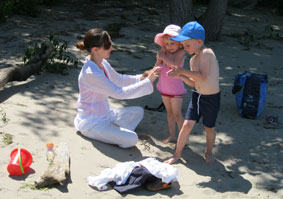 at the beach