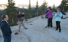 watching sunset from near May Lake