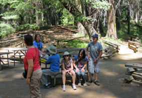 family at giant Sequoias