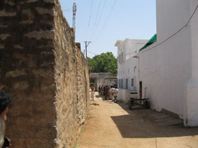 inside walled gate