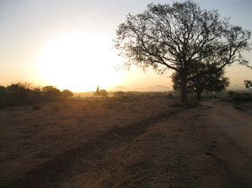 sunrise on hike to hill