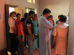 wedding party visiting