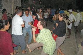 dancing to drums