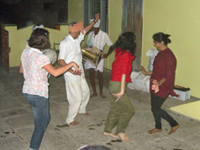 dancing to drums