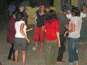 dancing to drums