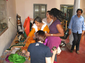 selecting saris