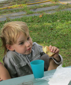 Benji at lunch