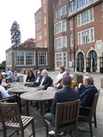 group on terrace