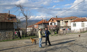 Greg and Greggie in the village