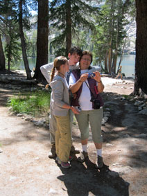 looking at photos