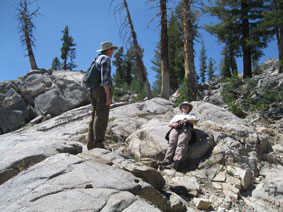Greg and Emi resting on the trail