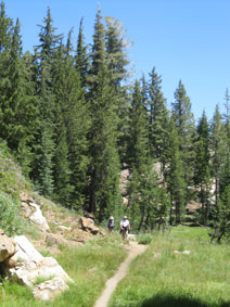 on the trail near May Lake